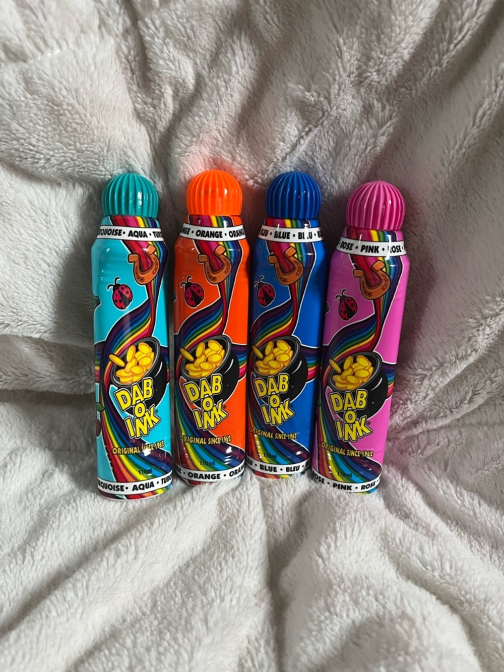 Dab O Ink Marker Set - Turquoise, Orange, Blue, Pink